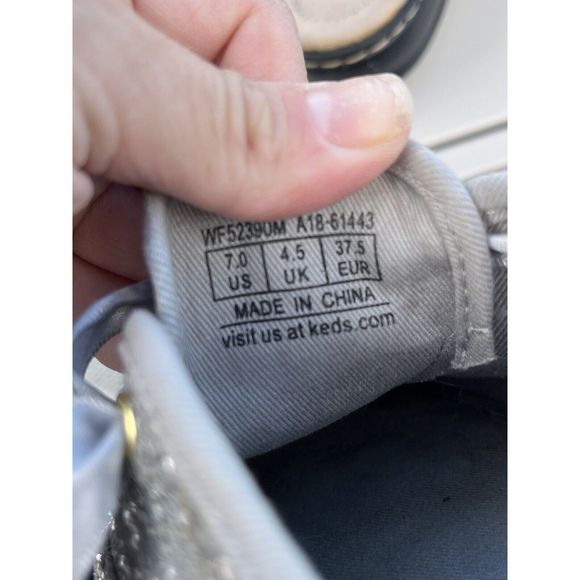 Keds For Kate Spade New York Glitter Sneakers  - Size 7 - Silver/ Gray - Picture 9 of 11